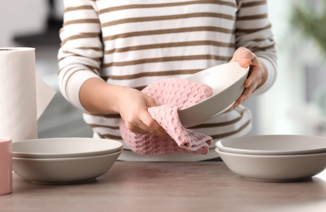 A Woman Drying the Dishes